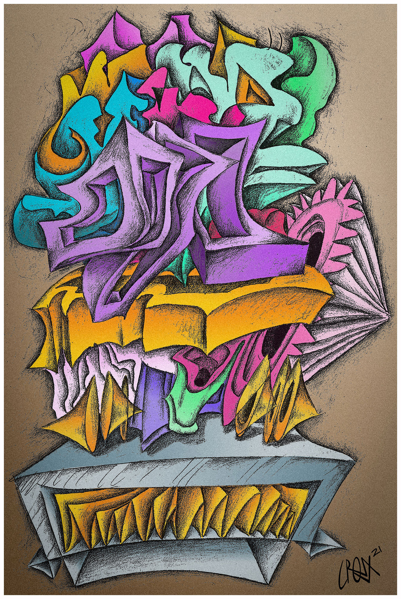 Digitally Painted Pencil drawing (dimensions variable) 2021